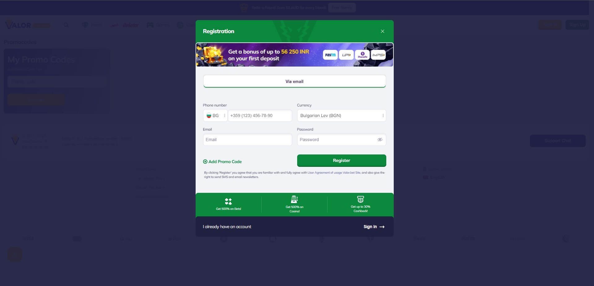 Valor Casino Peru: Gamble and Earn